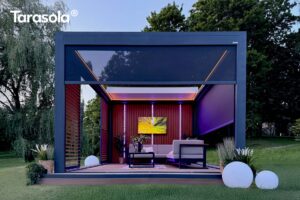 pergola aluminiowa z przesuwnym dachem